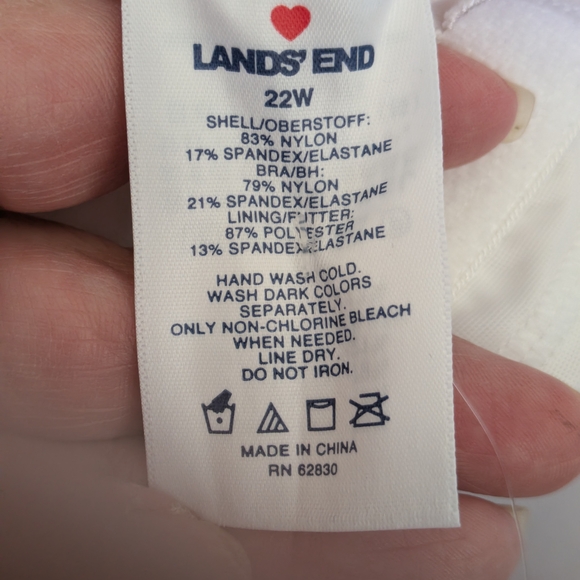 Lands' End Pink Checkered Women's One Piece Swimsuit Sz 22 - Picture 7 of 9